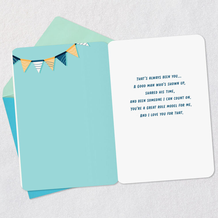 A Good Man and Great Role Model Birthday Card for Bonus Dad, , large image number 3
