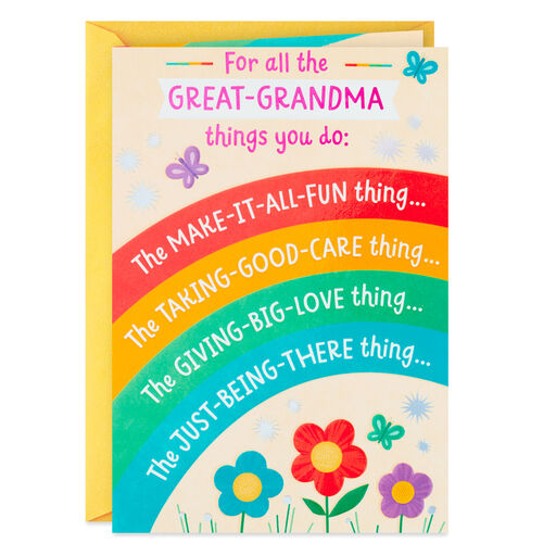 All the Things Mean Everything Mother's Day Card for Great-Grandma, 