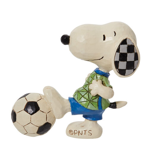 Jim Shore Peanuts Mini Snoopy With Soccer Ball Figurine, 3.25", 