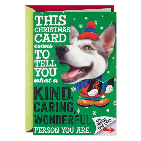 Cute Dog Heartfelt Hug Pop-Up Christmas Card