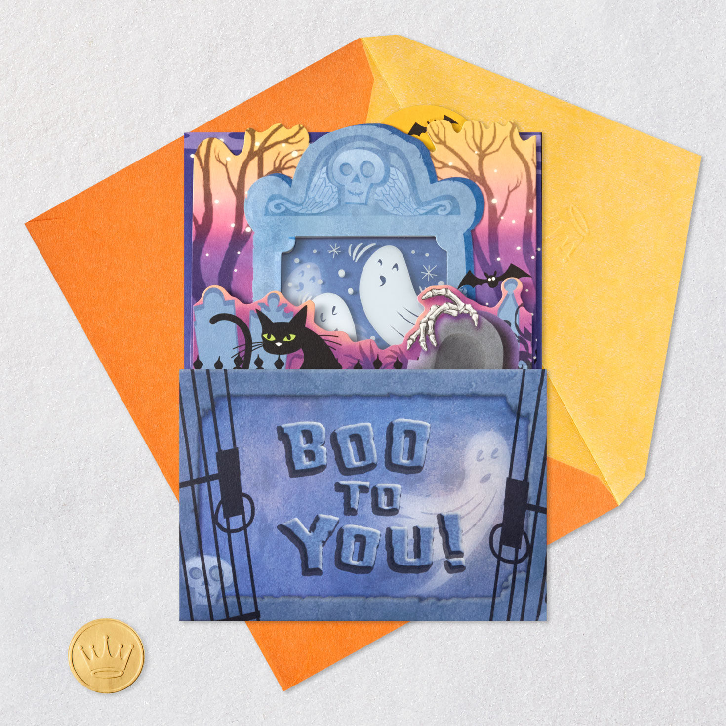 Ghosts in the Graveyard Musical Pop-Up Halloween Card With