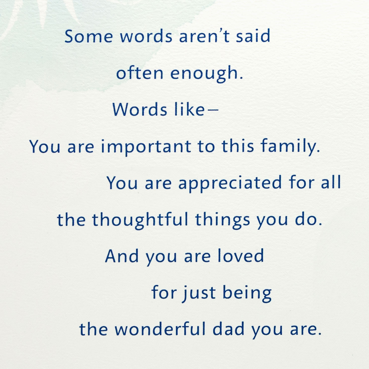 Fern Leaves on Blue Dad Father's Day Card sentiment image number 2