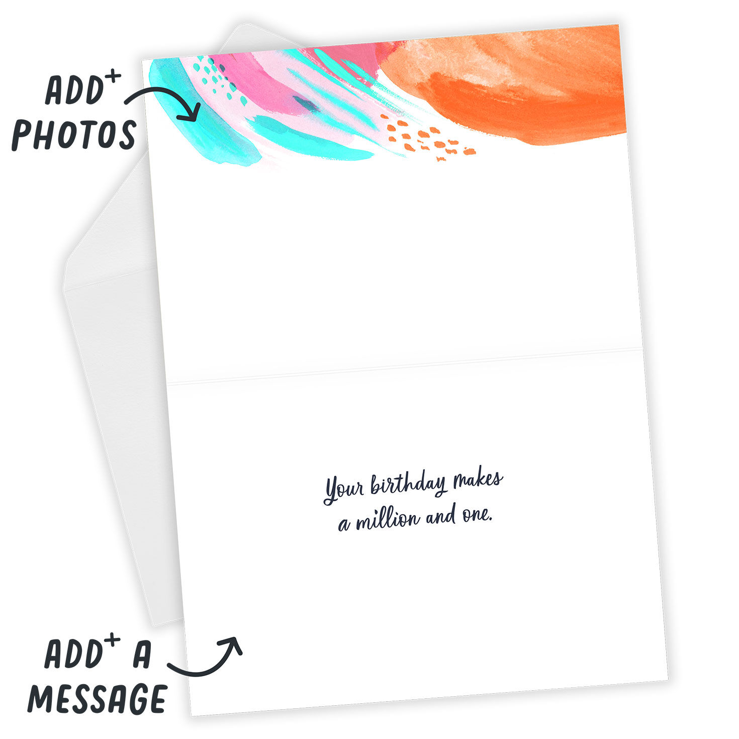 Personalized Painted Brush Strokes Birthday Photo Card  image number 4