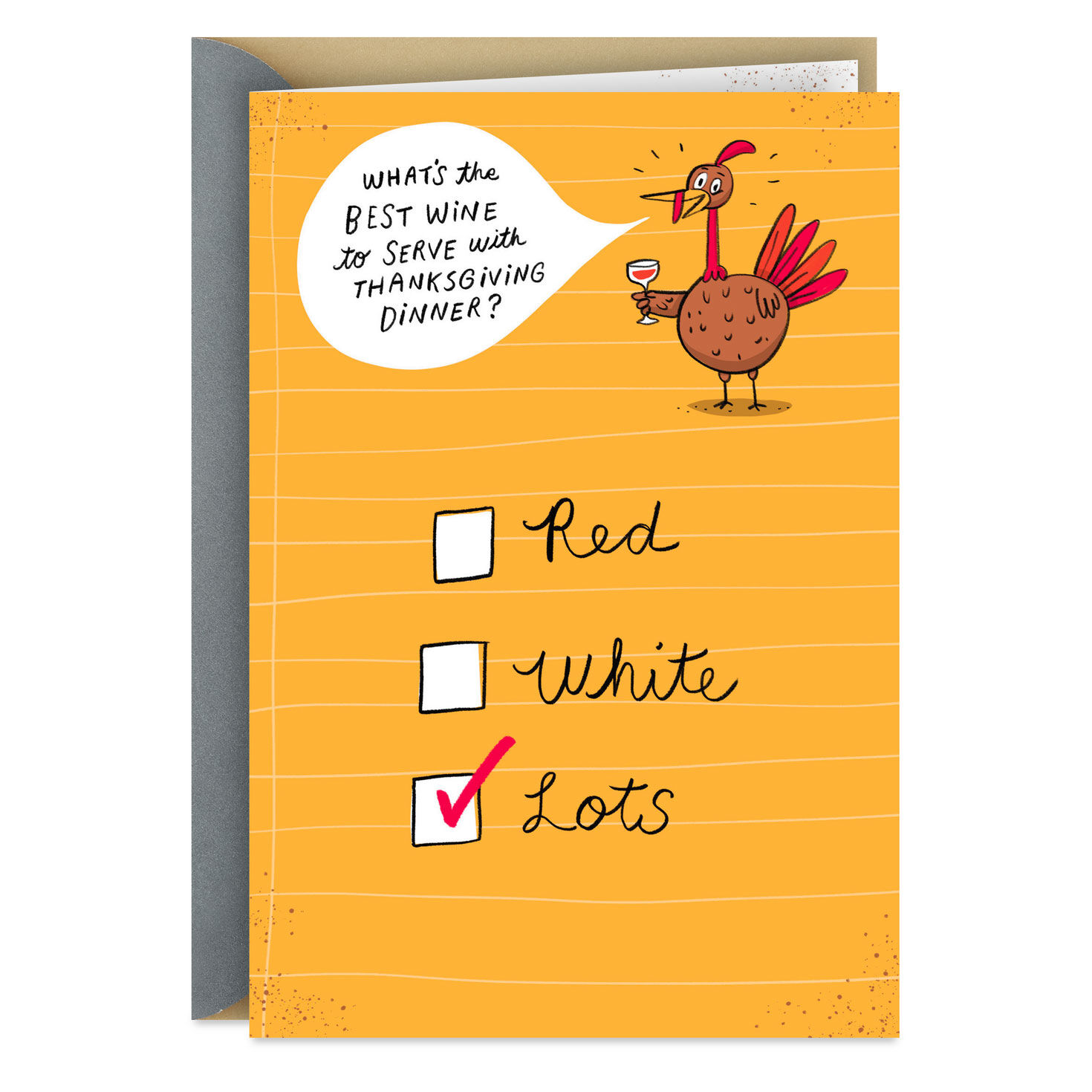 Lots of Fun and Wine Funny Thanksgiving Card