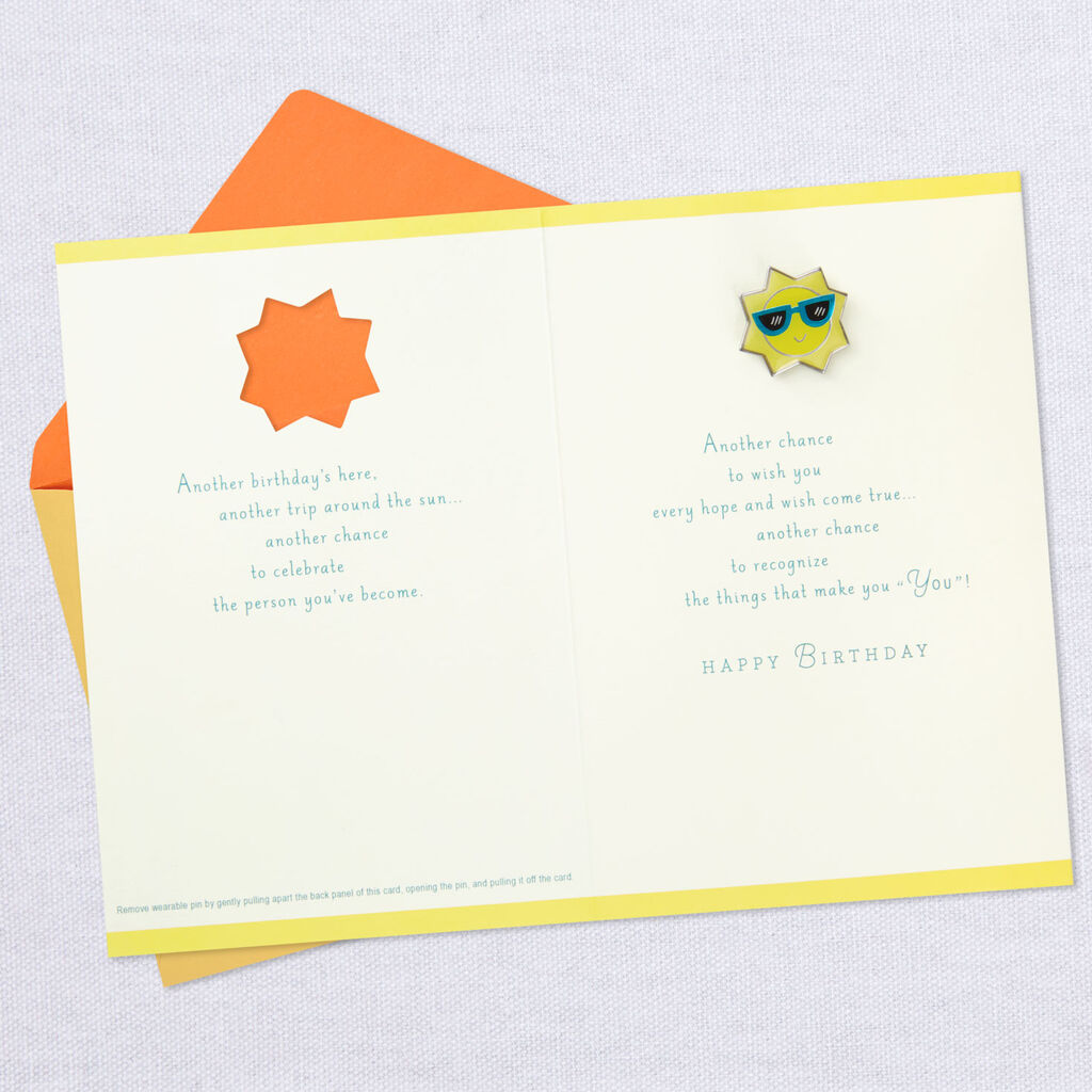 Another Trip Around The Sun Birthday Card With Pin Greeting