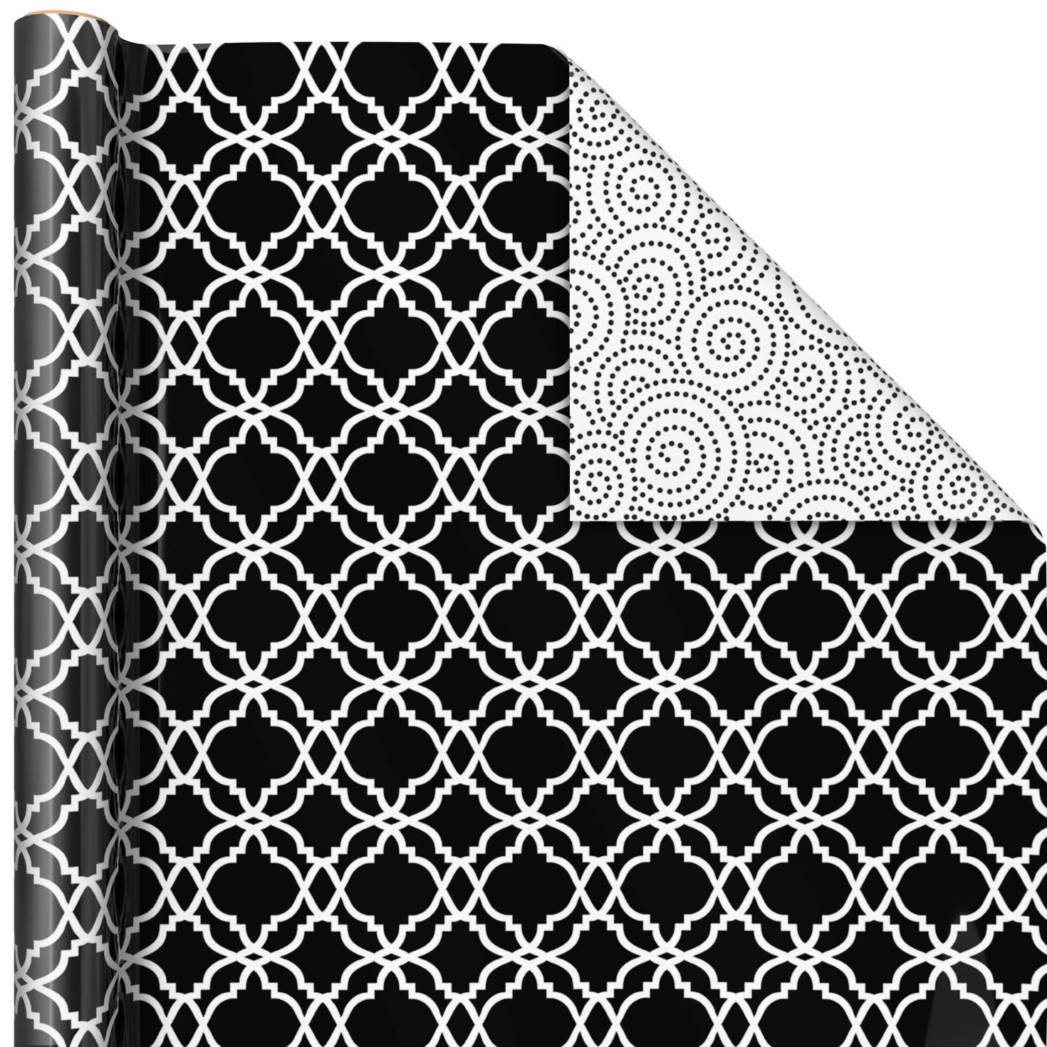 Black and White Prints 3-Pack Reversible Wrapping Paper, 75 sq. ft. total, , large image number 6