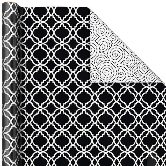 Black and White Prints 3-Pack Reversible Wrapping Paper, 75 sq. ft. total, , large image number 6