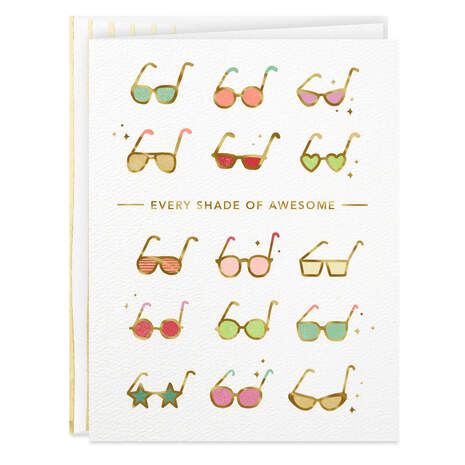 Sunglasses Every Shade of Awesome Birthday Card, , large