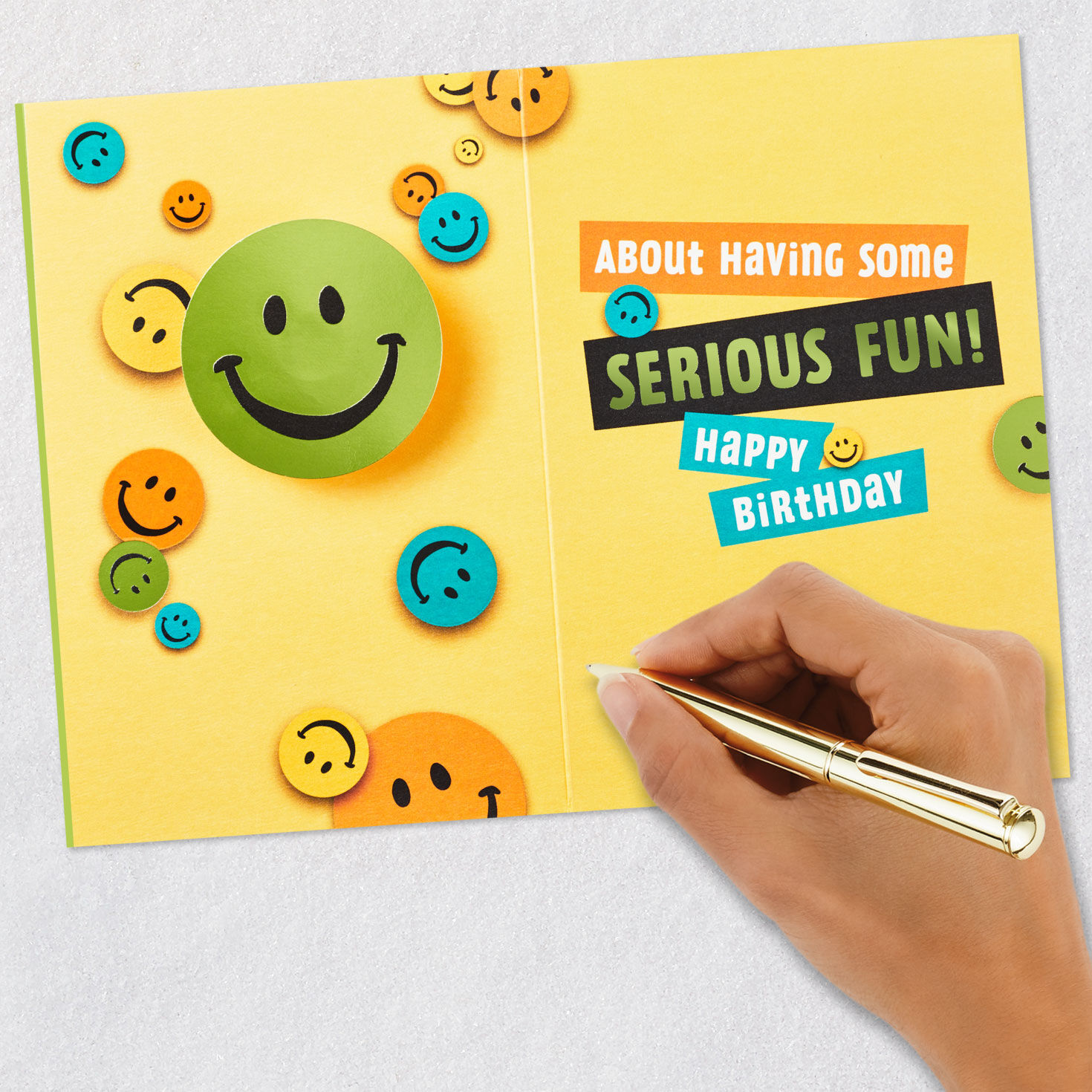 Smiley Faces 10th Birthday Card signing card image number 6