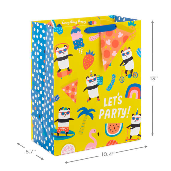 13" Party Panda Large Gift Bag, , large image number 3