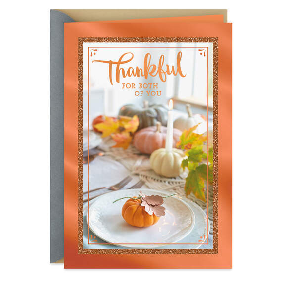 Thankful for Both of You Thanksgiving Card, , large image number 1