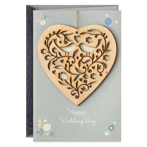 New Beginnings Wedding Card With Heart Decoration, 