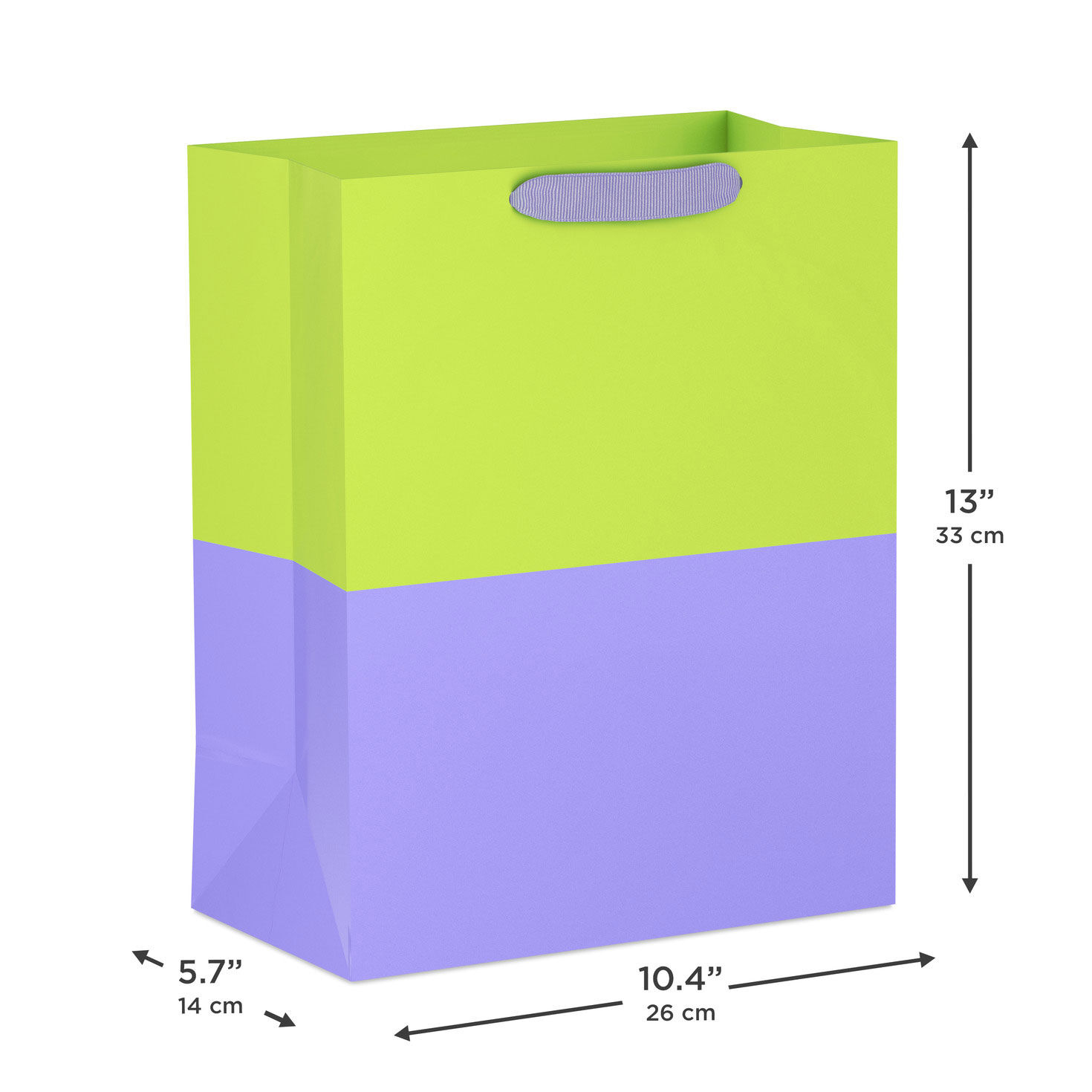 Lavender and Chartreuse Green Large Gift Bag measurement image number 3