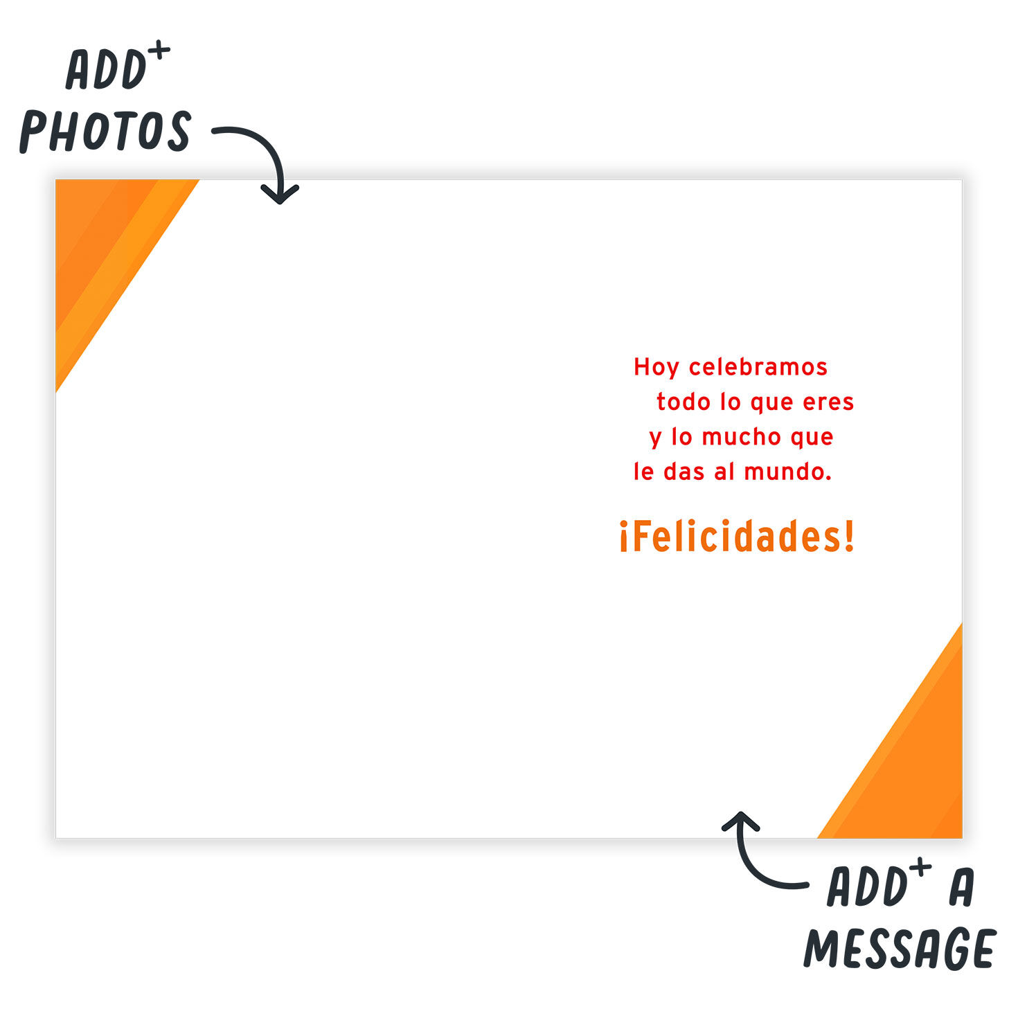 Red Orange Yellow Letters Spanish Personalized Card  image number 3