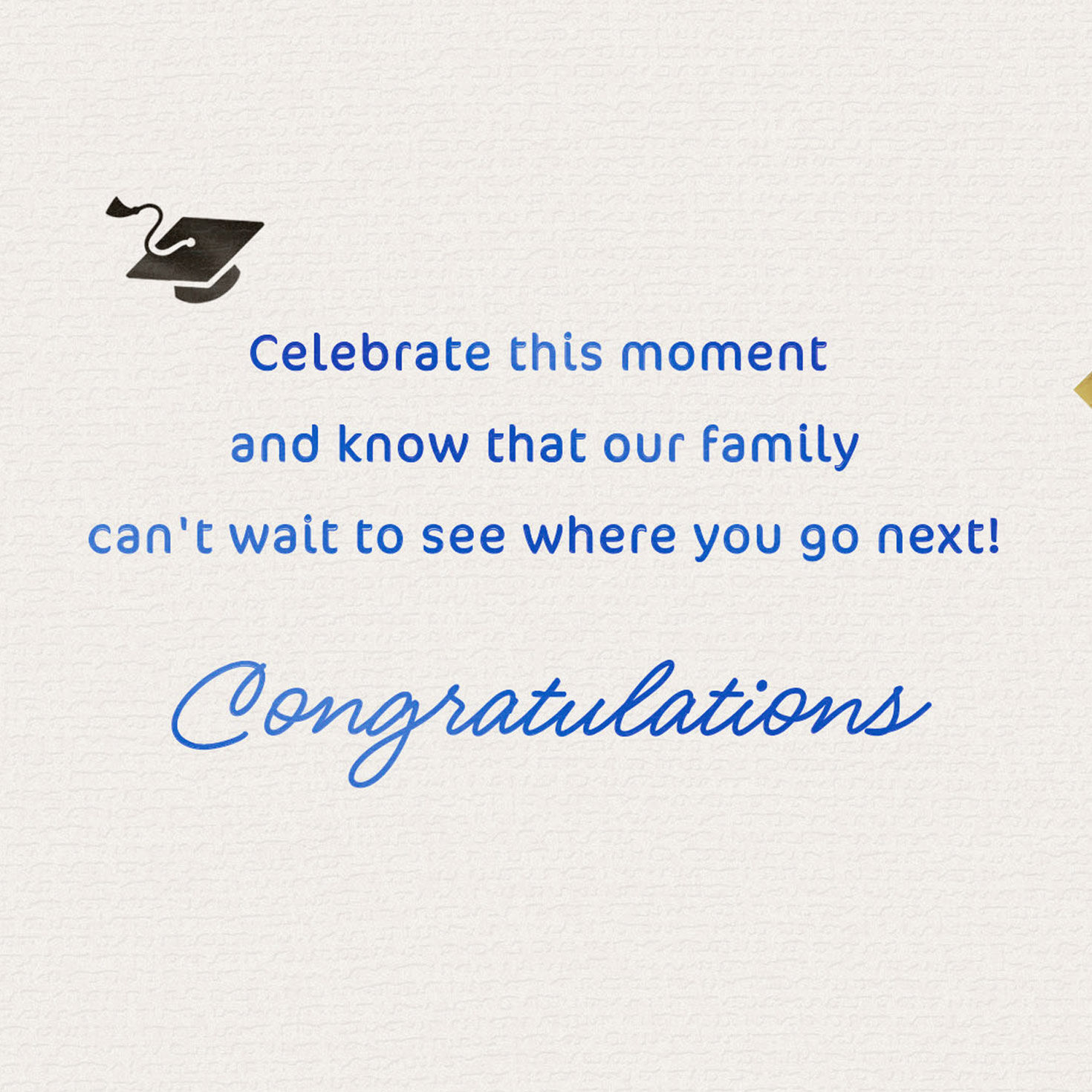 Blue and Gold Diamonds Graduation Card for Niece Sentiment image number 2
