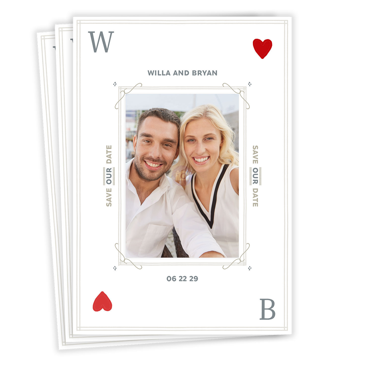 Hearts Playing Card Flat Wedding Save the Date