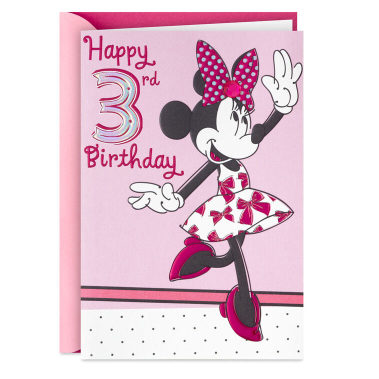 Disney Minnie Mouse Sweet Fun 3rd Birthday Card