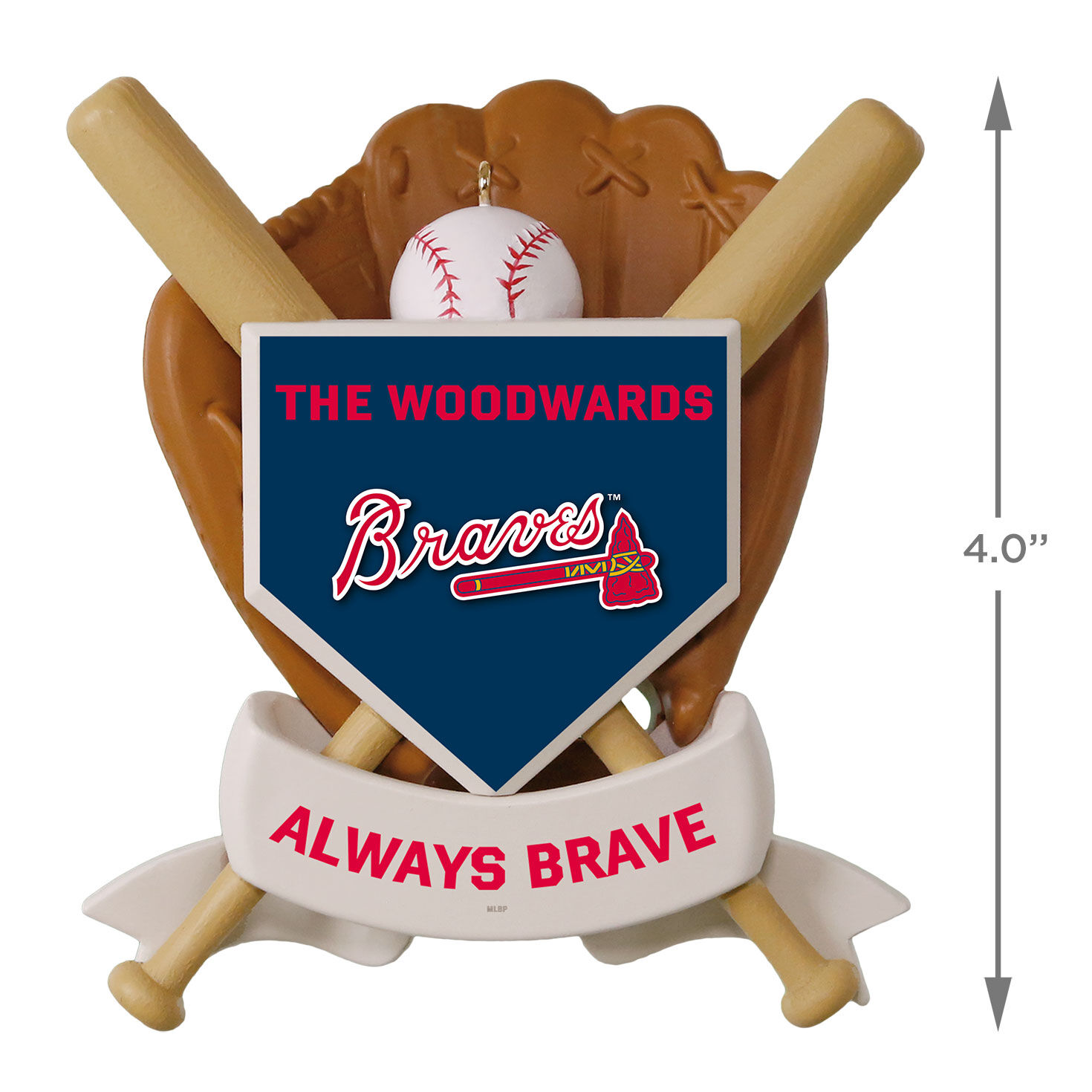 MLB Atlanta Braves&trade; Baseball Personalized Ornament, Custom Text, , large image number 4