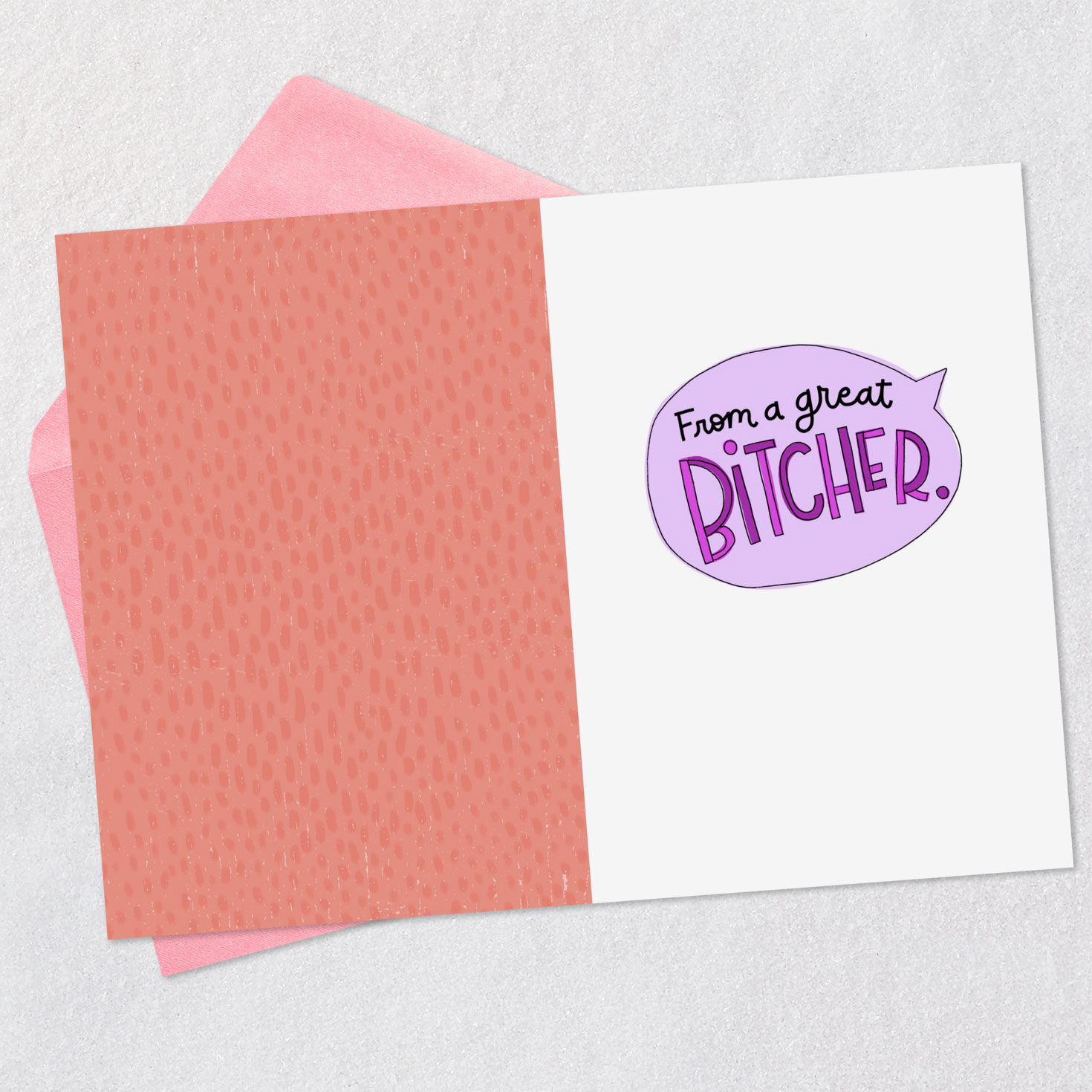 Painted Purple Funny Birthday Card Open card with envelope image number 3