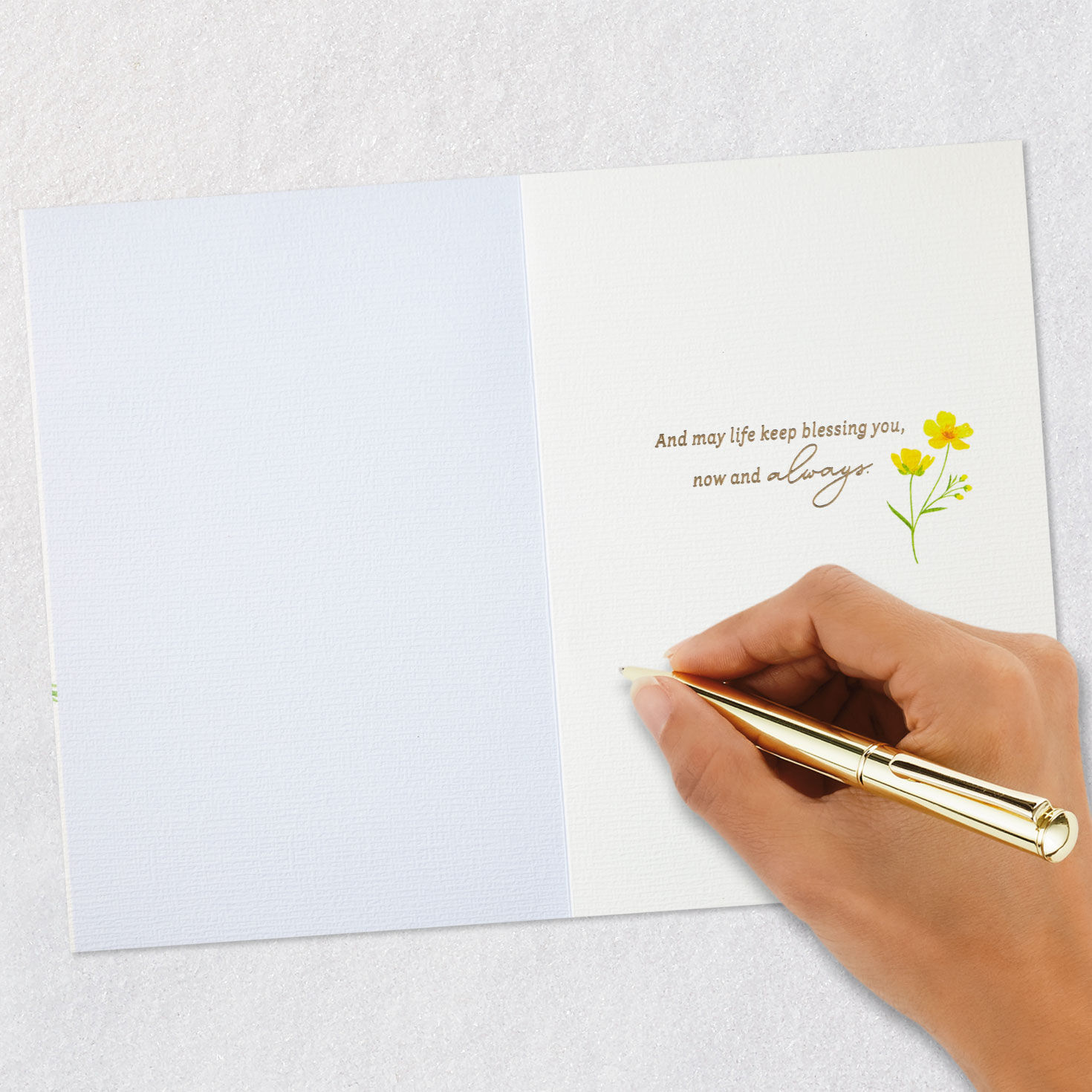 Red, Yellow and Blue Flowers Religious Anniversary Card Signing card image number 6