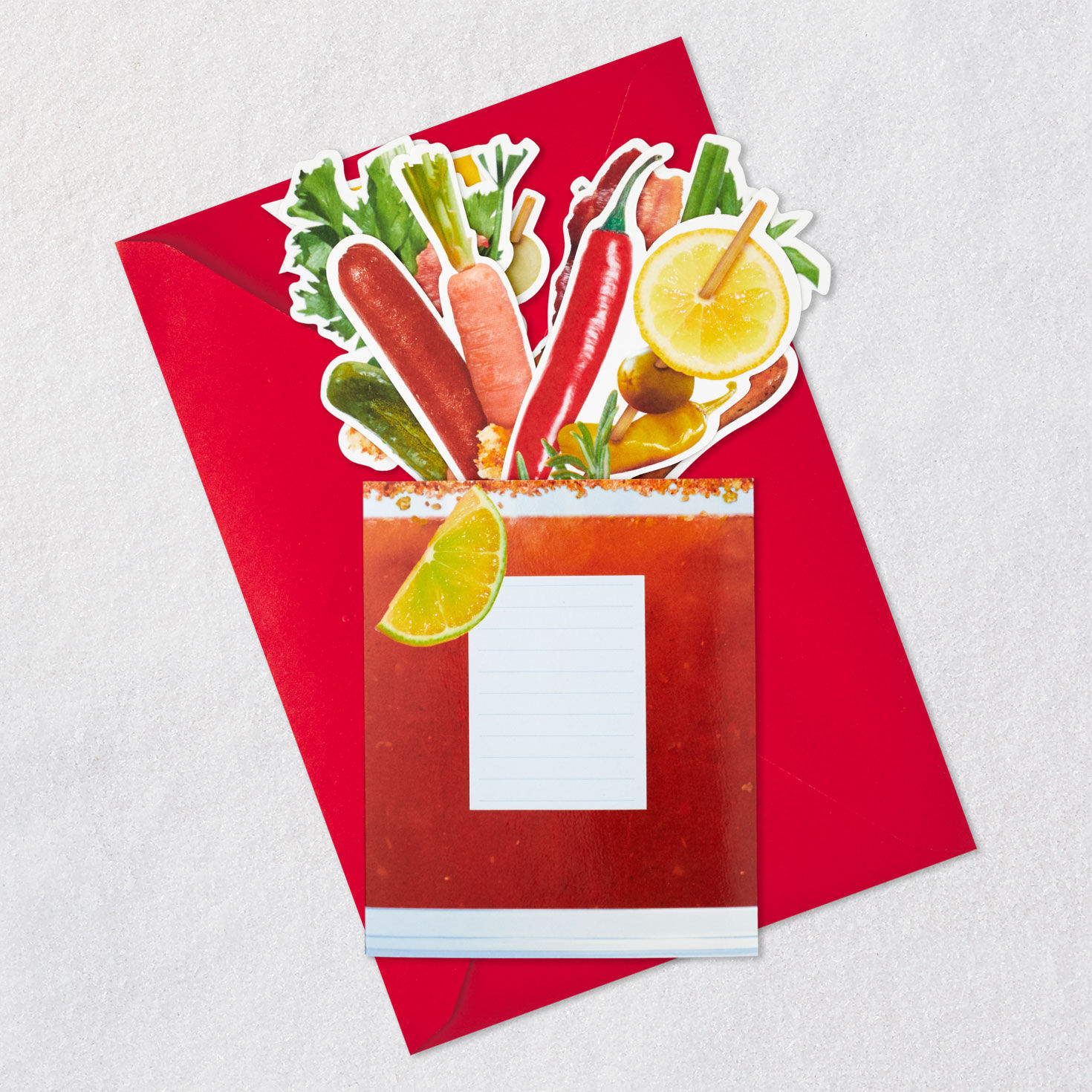 Big Bloody Mary Drink Celebrate Funny 3D PopUp Card Greeting Cards