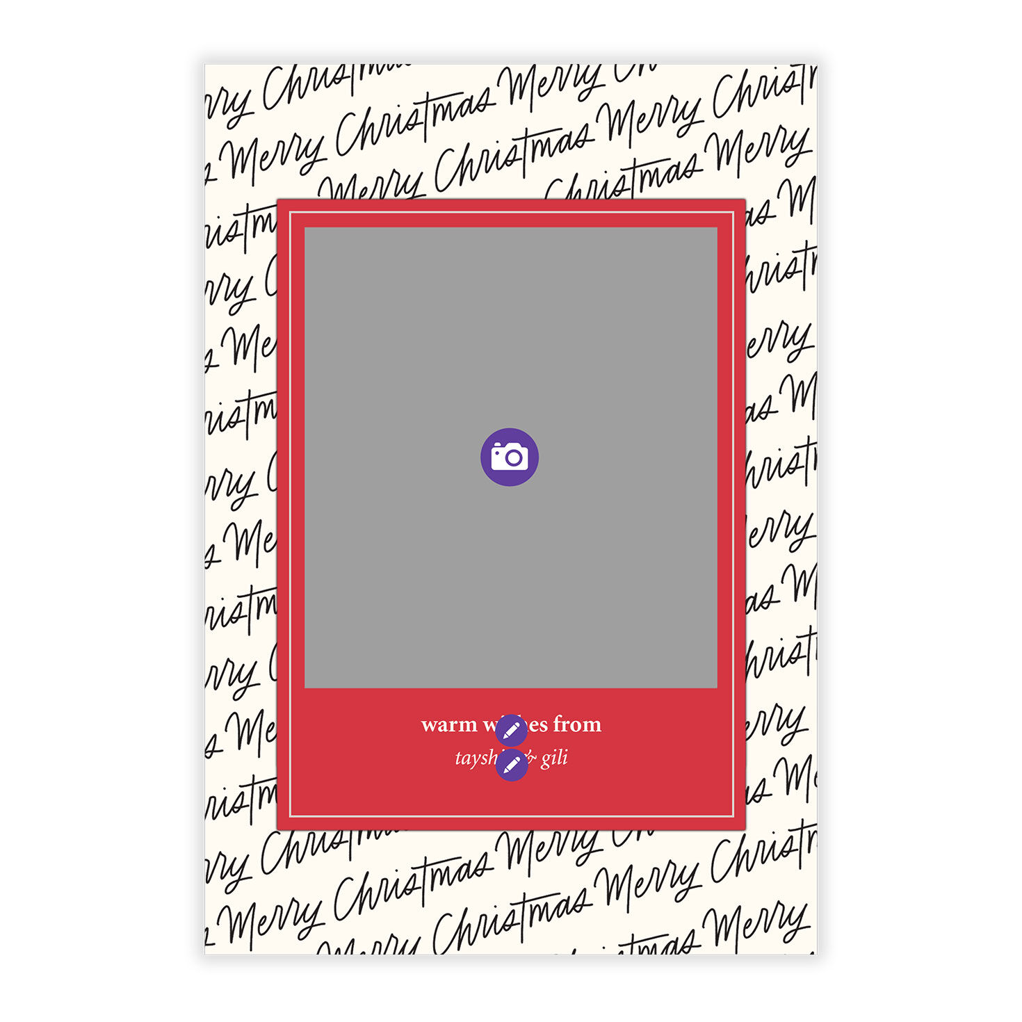 Handwriting Pattern Flat Christmas Photo Card, , large image number 5