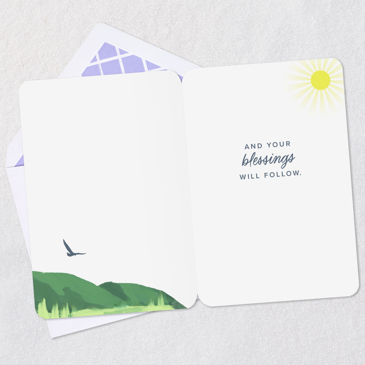 Sunny Landscape Encouragement Religious Card Open card with envelope image number 3