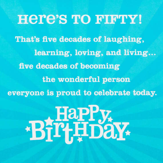 Here's to Fifty 50th Birthday Card, , large image number 2