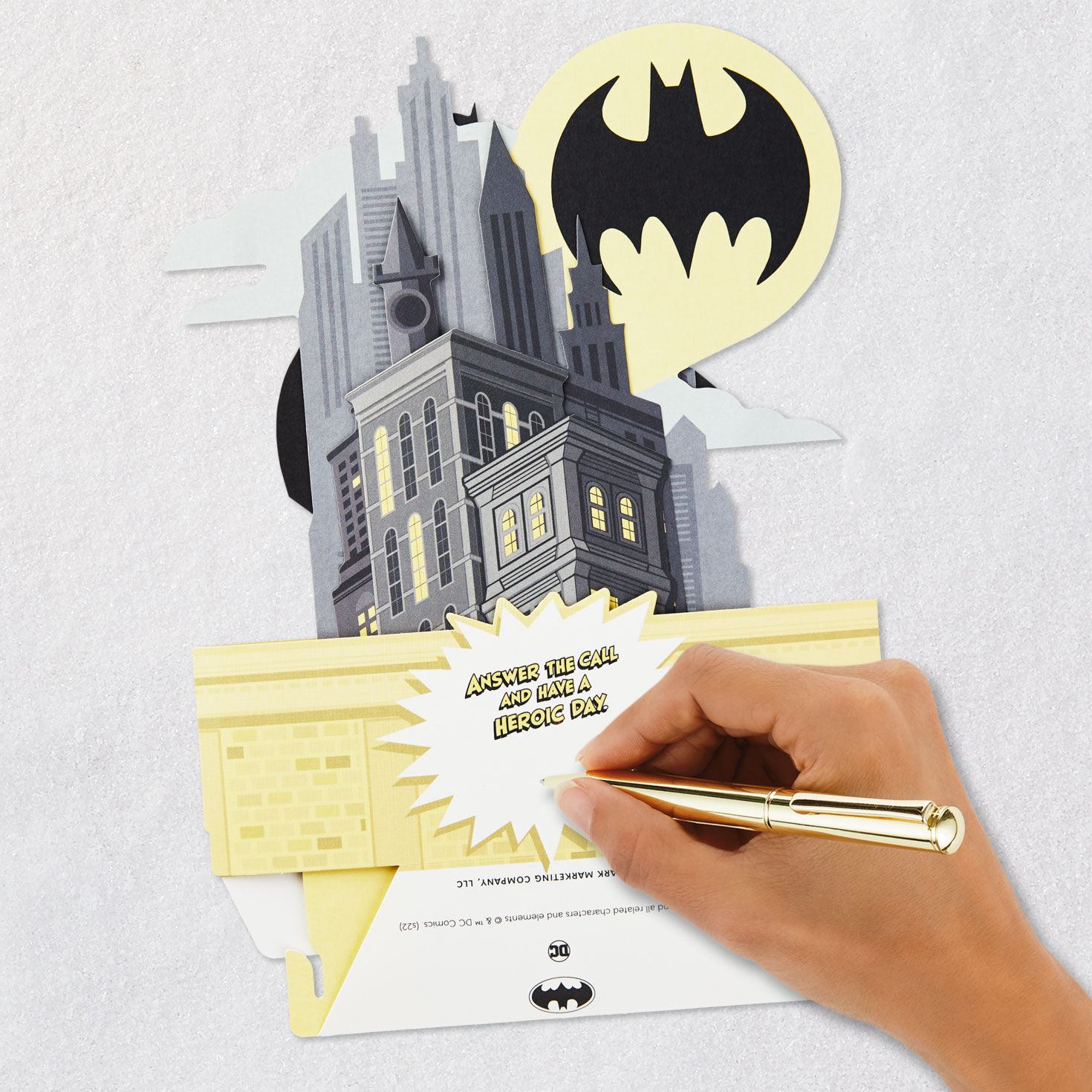 Batman With Bat-Signal 3D Pop-Up Card Signing card image number 6