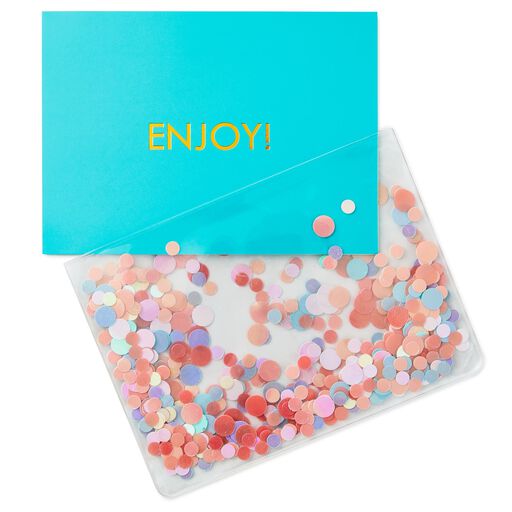 Clear Vinyl Gift Card Holder Pouch With Sequins, 