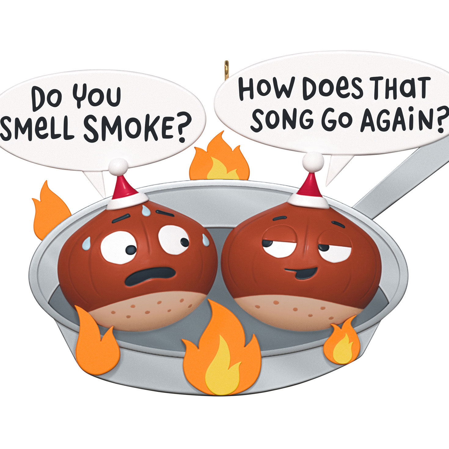 Chestnuts Roasting in Pan Keepsake Ornament closeup view image number 5