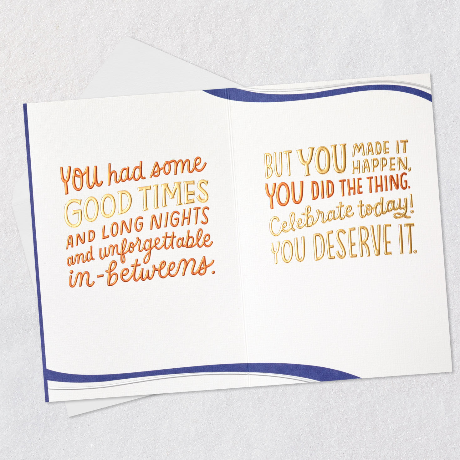 Colorful Lettering College Graduation Card Open card with envelope image number 4