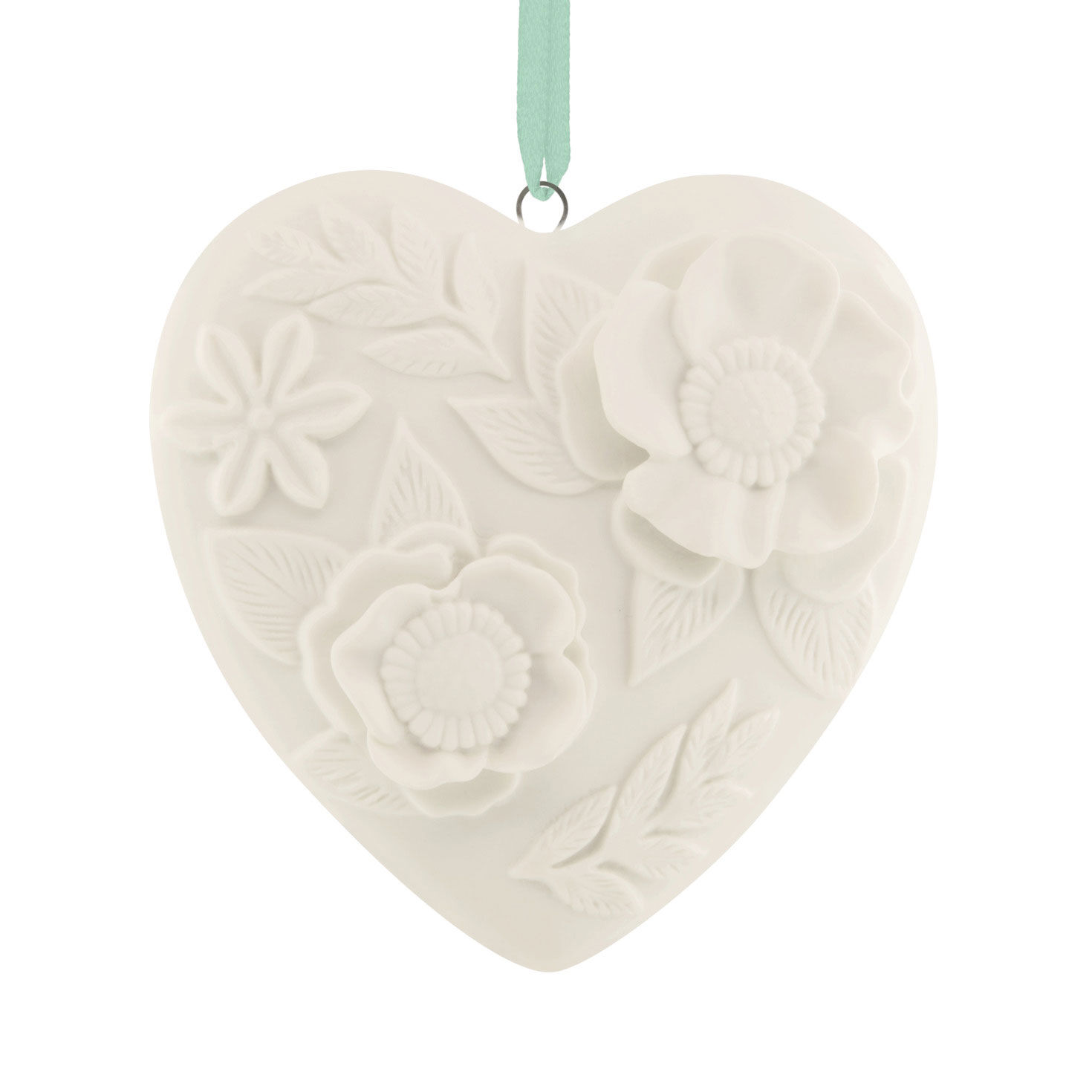 Floral Heart Porcelain Hallmark Ornament