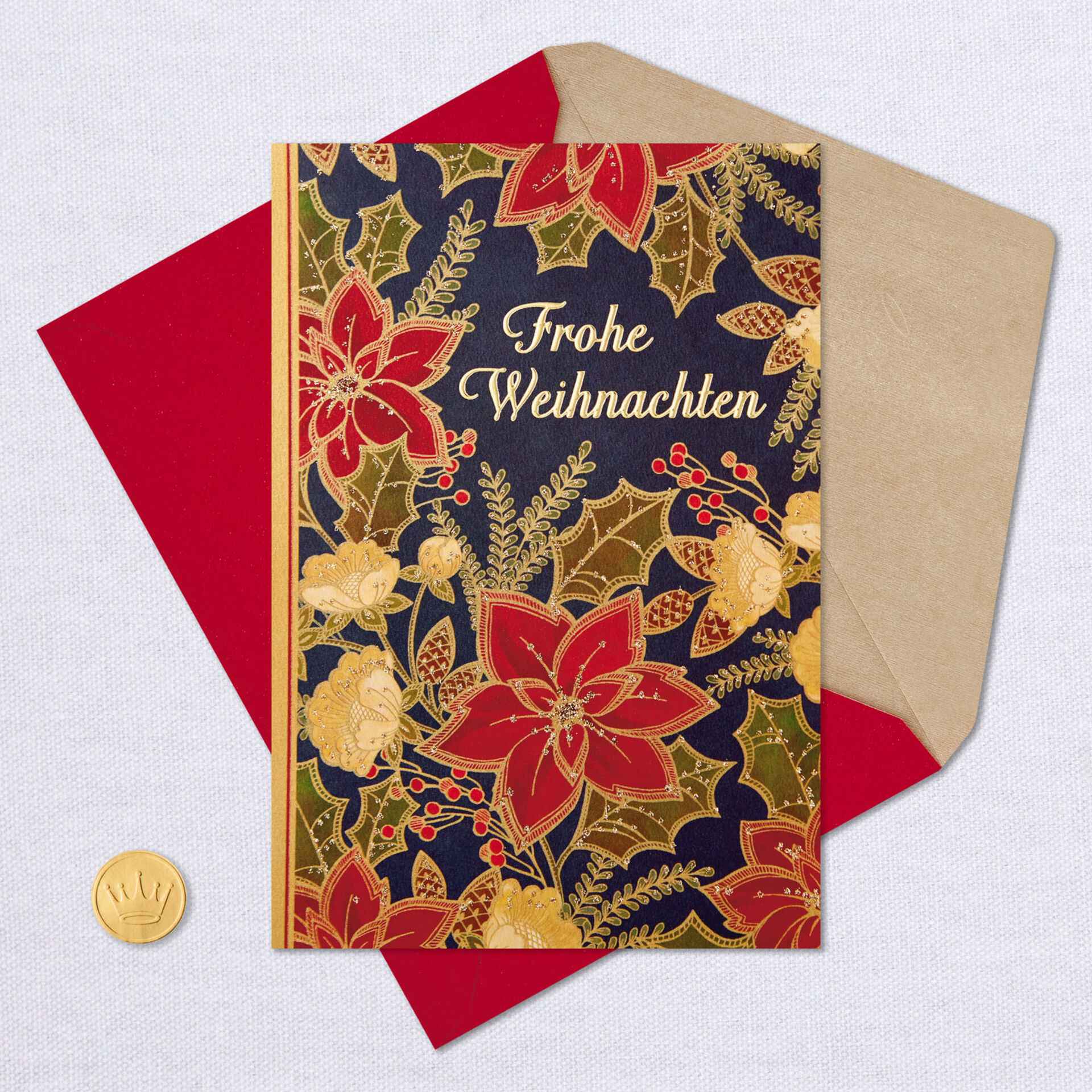 Festive Holiday Wishes GermanLanguage Christmas Card Greeting Cards