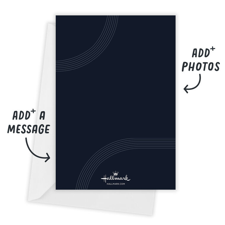 Modern Arch on Blue Flat Holiday Photo Card, , large image number 3