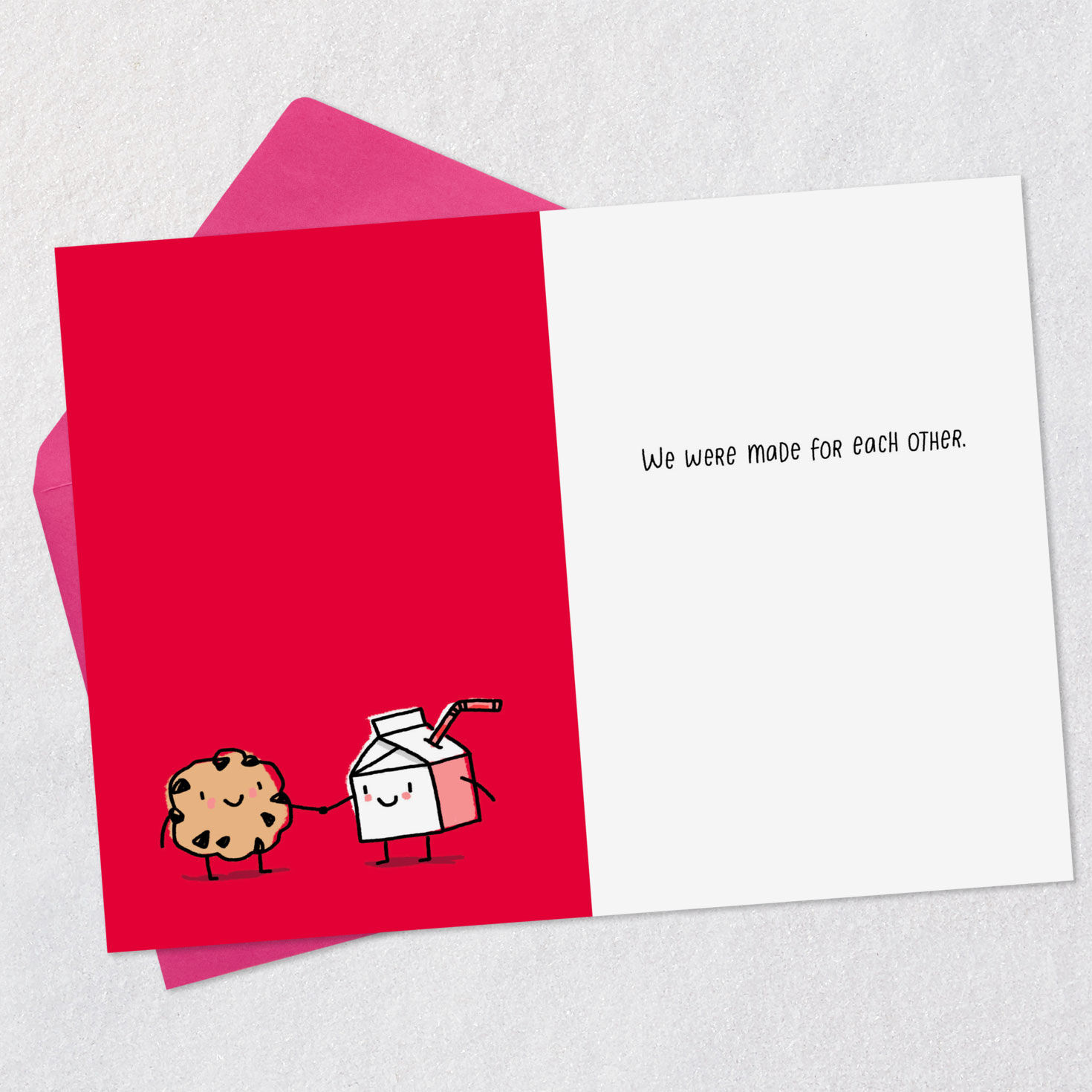 Milk Box and Cookie Valentines Day Card Open card with envelope image number 3