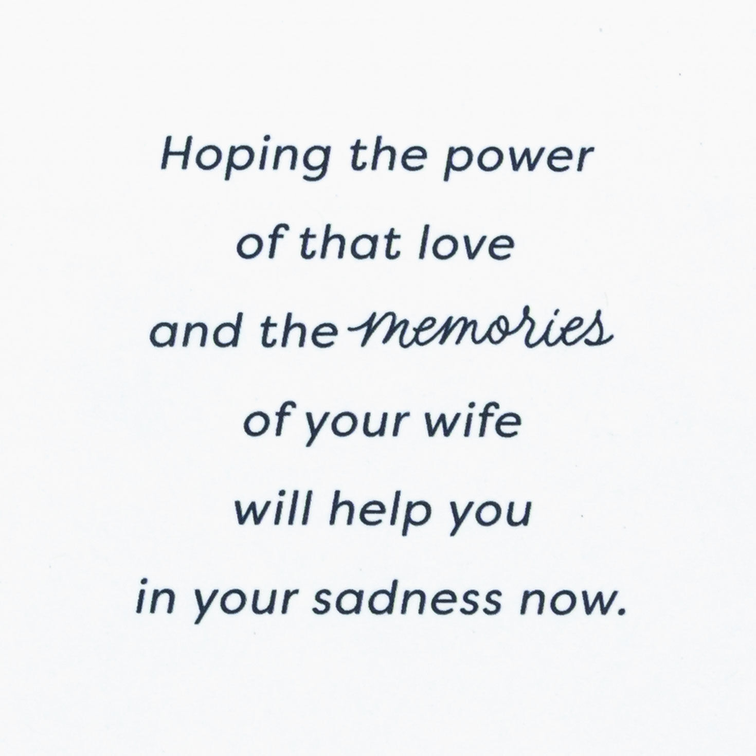 Mountain Lake Sympathy Card for Loss of Wife Sentiment image number 2
