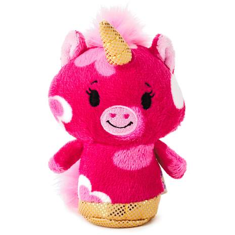 itty bittys® Pink Hearts Unicorn Stuffed Animal, , large