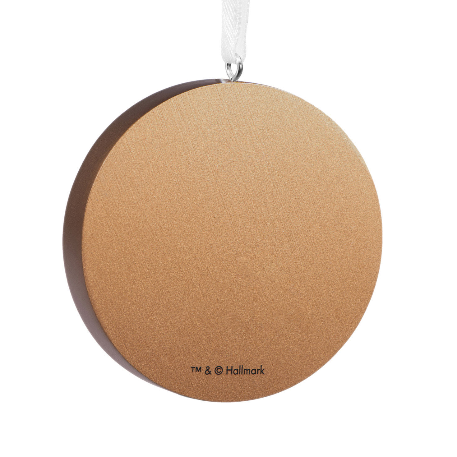 Blue and Gold Moon Christmas Ornament Back image number 6