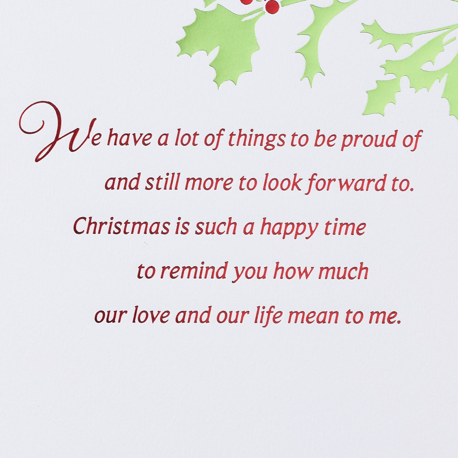 Cardinals and Holly Christmas Card for Spouse Sentiment image number 3