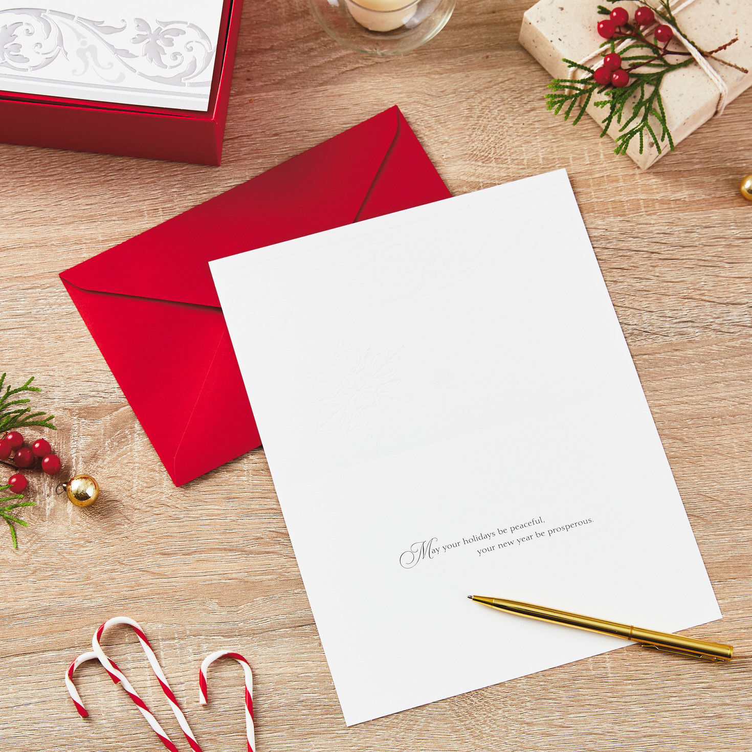 Snowflake Boxed Christmas Cards Bulk Pack in use image number 7