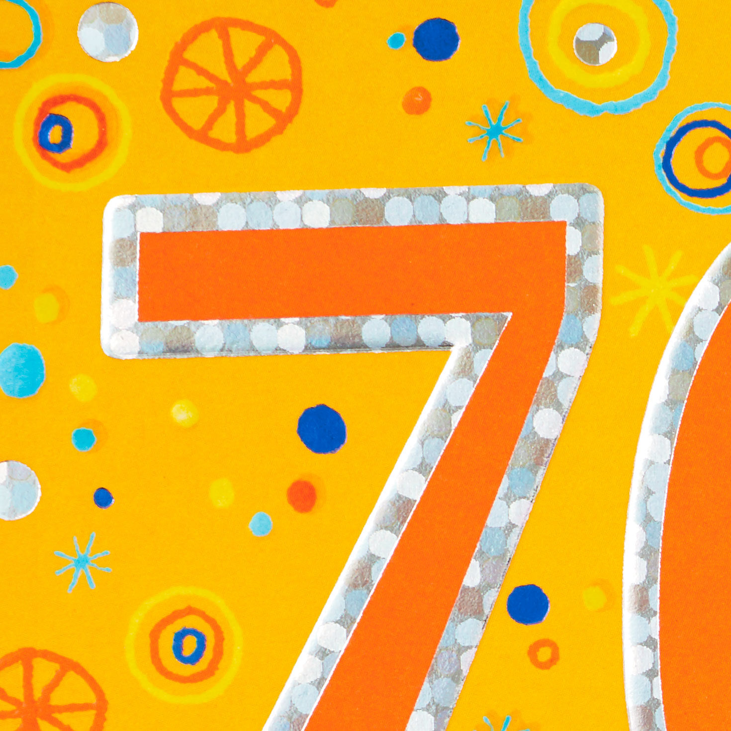 Yellow Circles Pattern 70th Birthday Card Card Front Detail image number 4