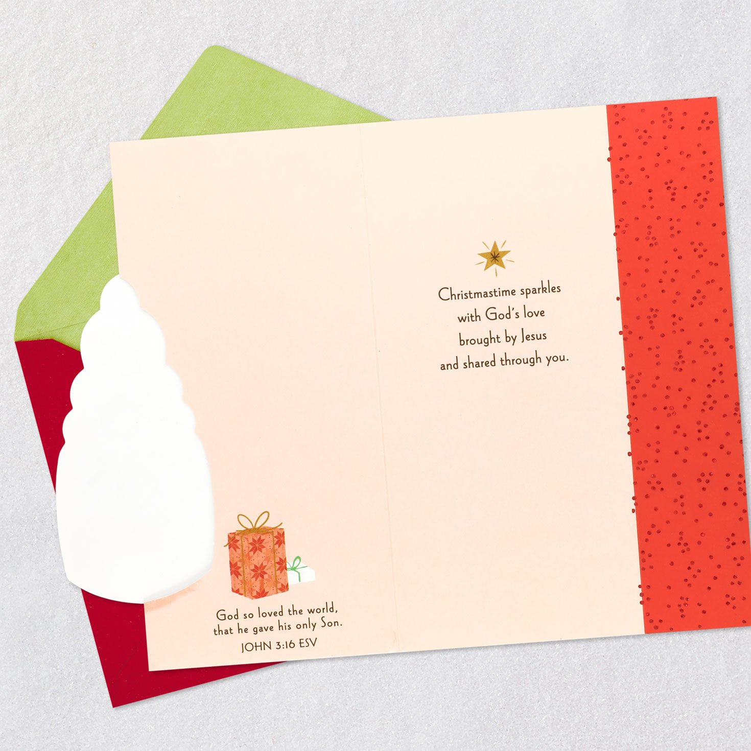 Christmas Tree and Presents Mom Christmas Card Open card with envelope image number 4