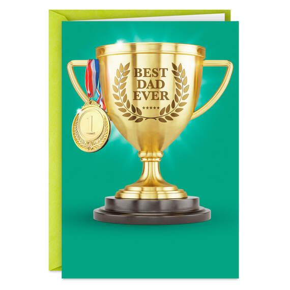 Best Dad Ever Trophy and Medal Funny Card for Dad