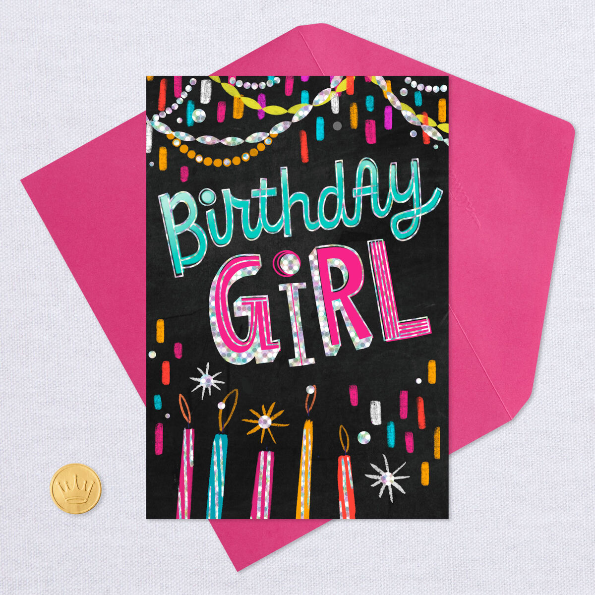 Foil Streamers Musical Birthday Card for Girl Greeting Cards Hallmark
