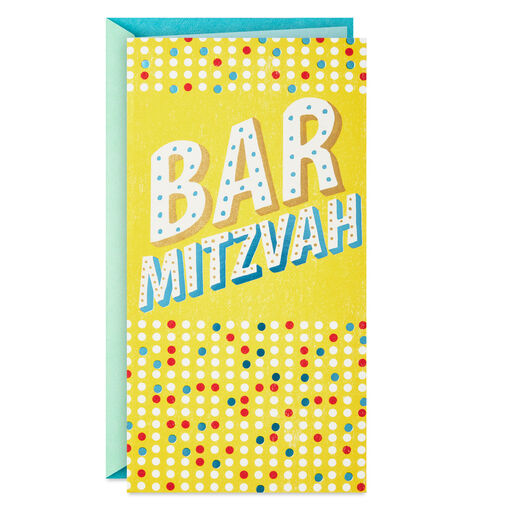 Marquee Letters Money Holder Bar Mitzvah Card, 