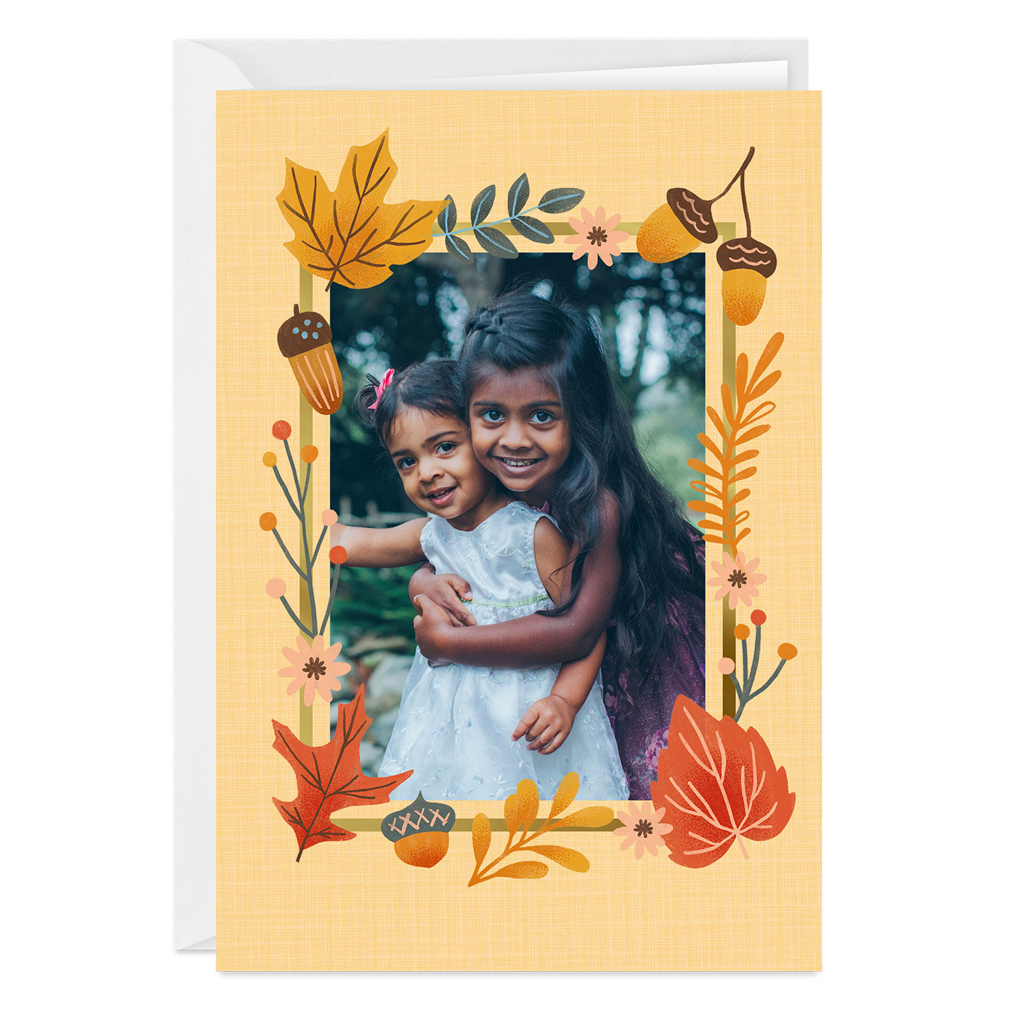 Fall Leaves Frame Custom Thanksgiving Card - Greeting Cards | Hallmark