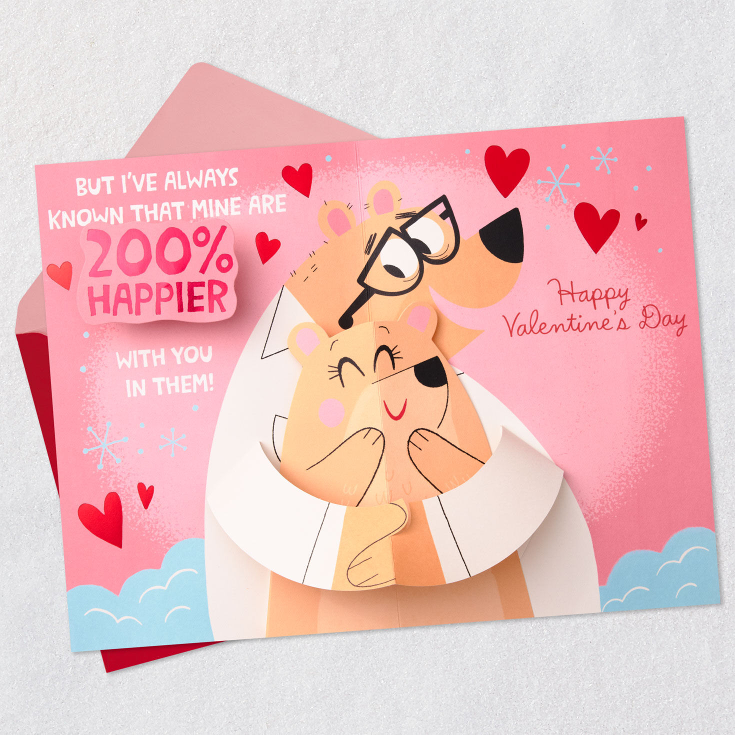 Bears Hugging Valentines Day Card for Wife Open card with envelope image number 2