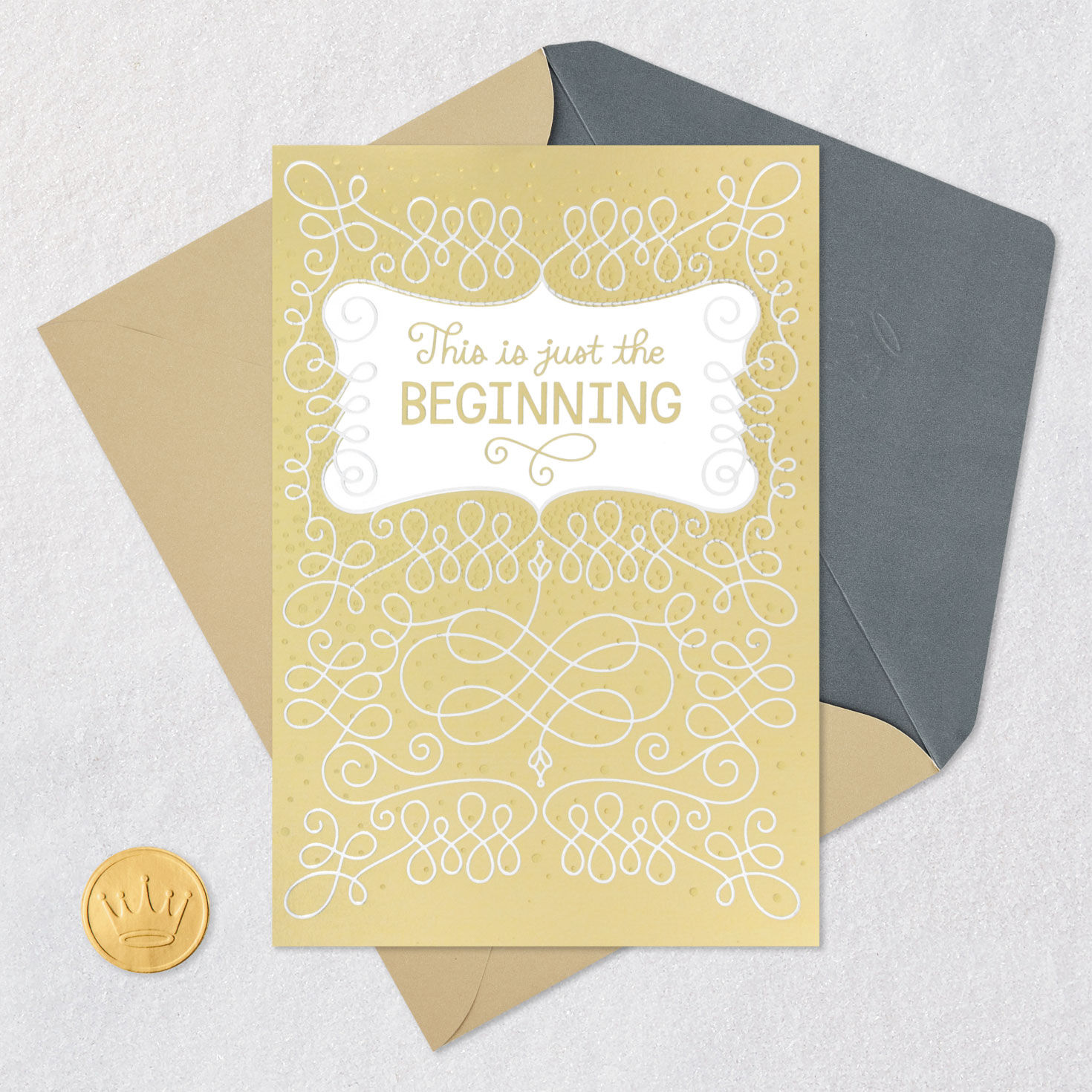 Gold and Silver Scrolls Congratulations Card  image number 6