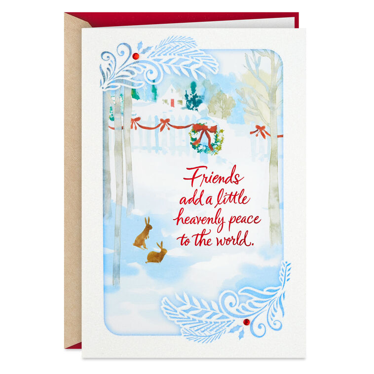 Heavenly Peace in the World Christmas Card for Friend